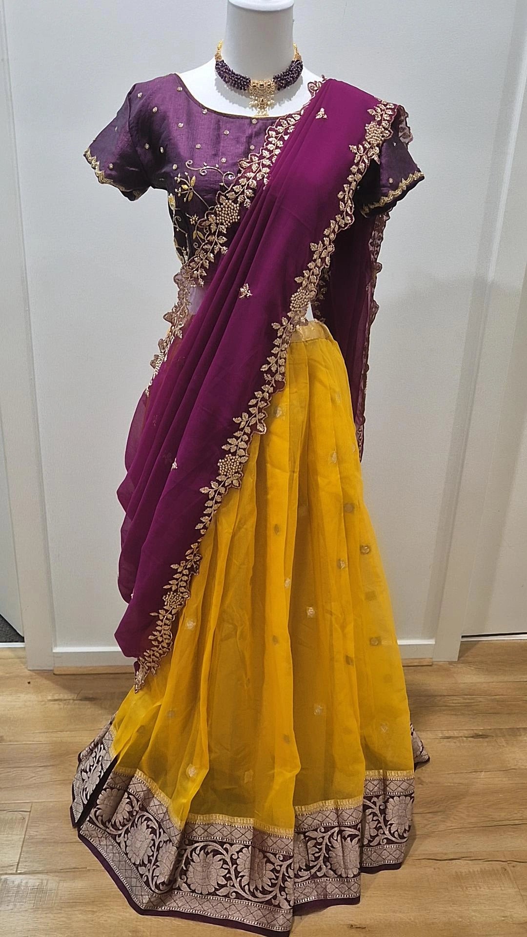 Organza Pattu Lehenga with Work Blouse