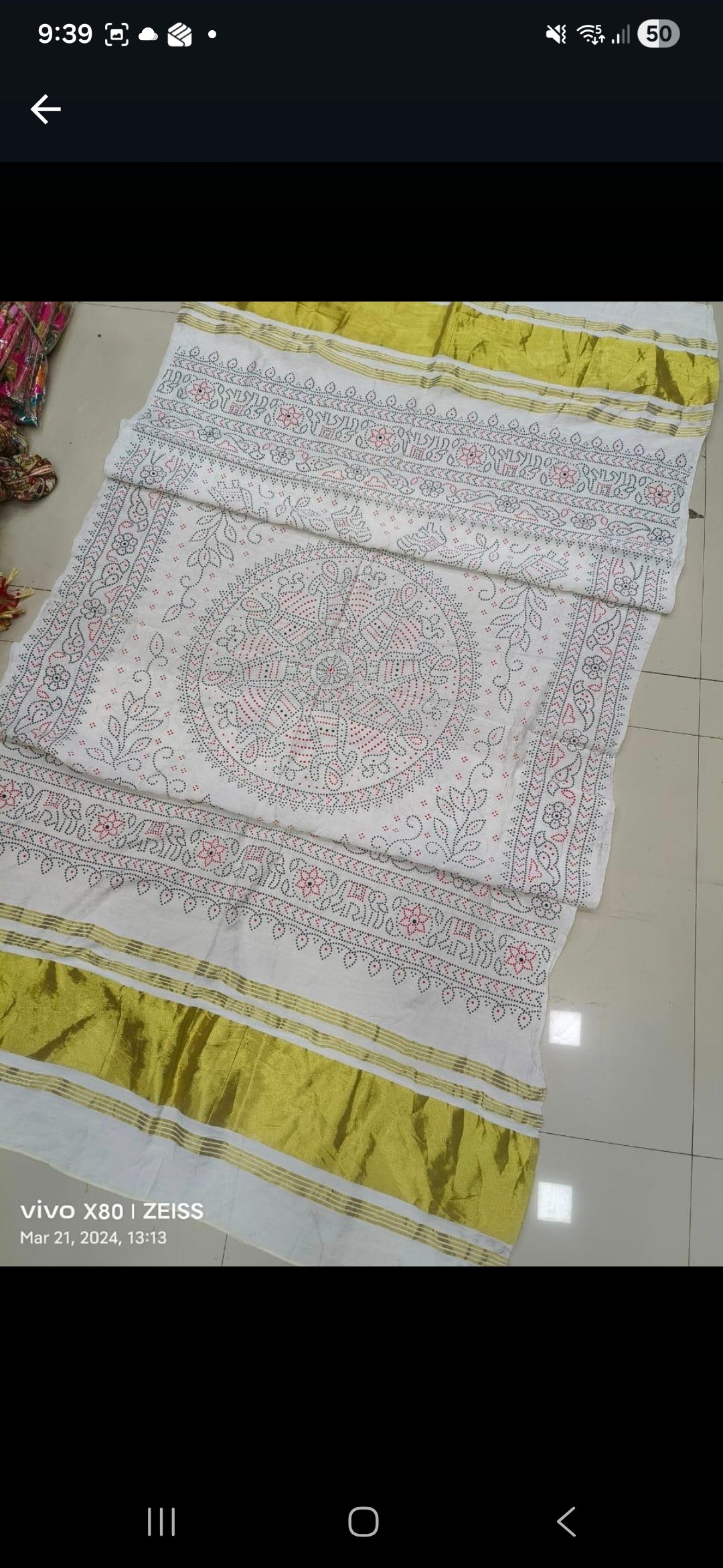 Silk Bandhani Lagdi Patta Dupatta - White