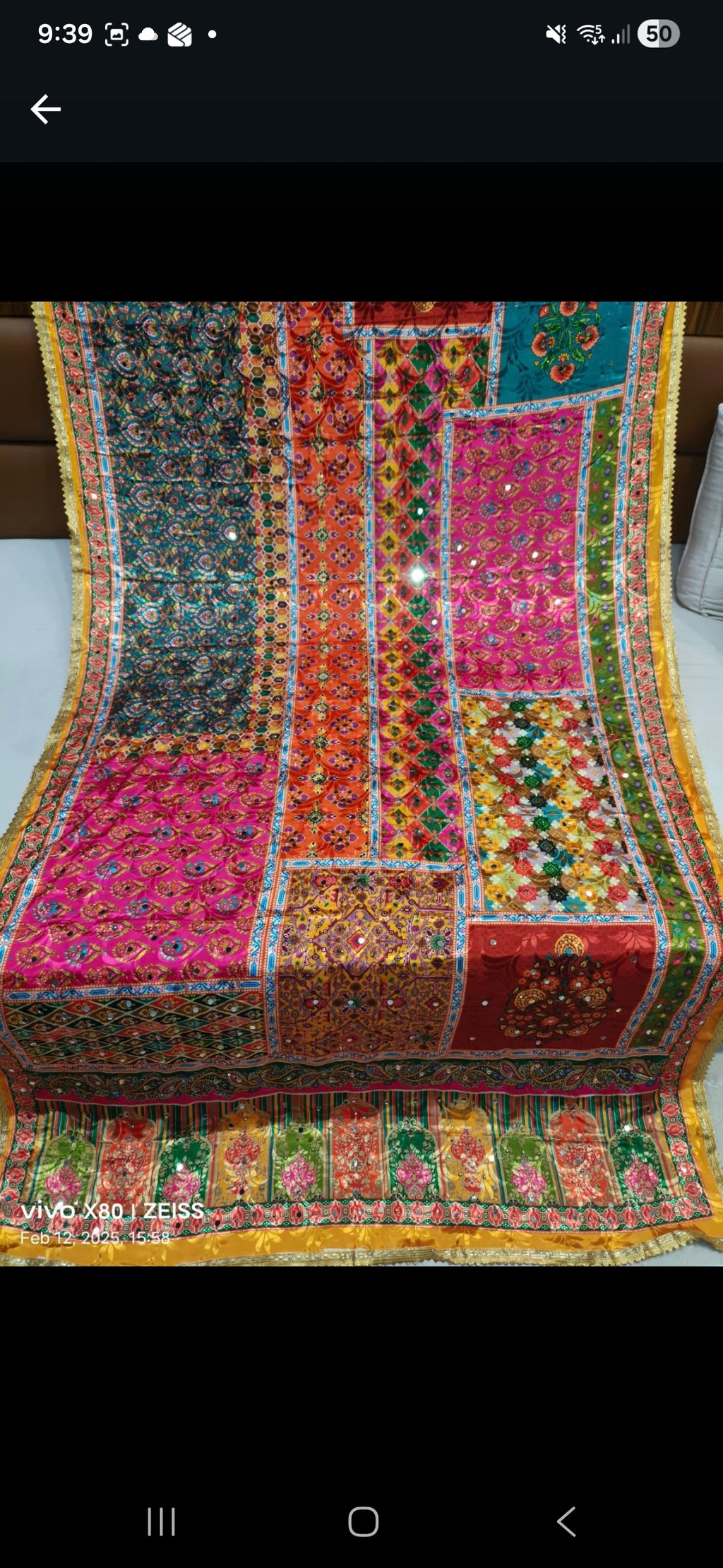 Pakistani Real Mirror Work Dupatta - Multicolour