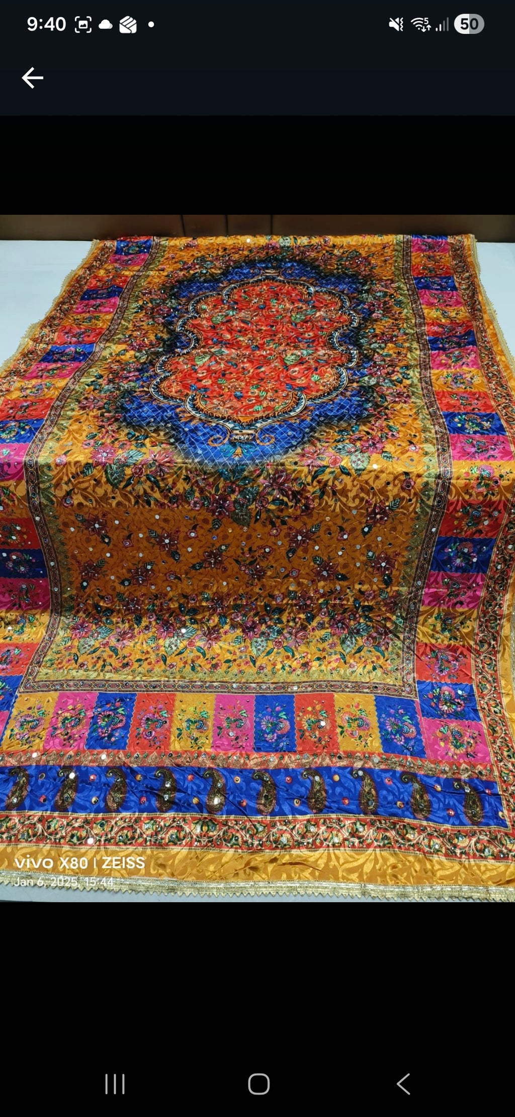 Pakistani Real Mirror Work Dupatta - Multicolour Fancy