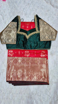Semi Kanchi Pattu with Maggam Work Blouse