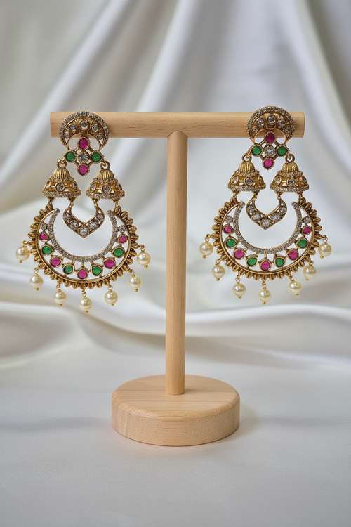 Chandbali Ruby & Emerald - On Stand