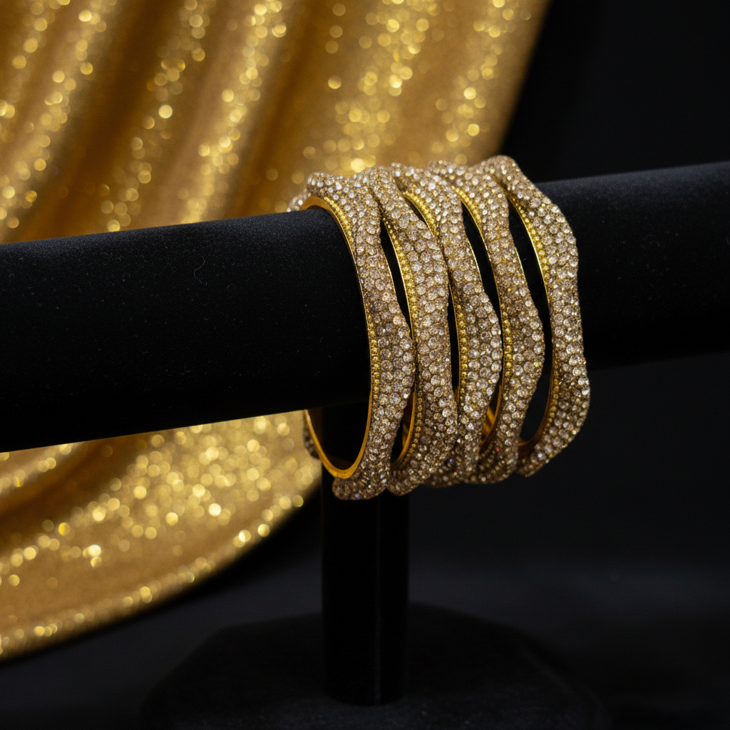 Crystal Rhinestone Bangles Display