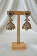 CZ Diamond Jhumkas - On Stand