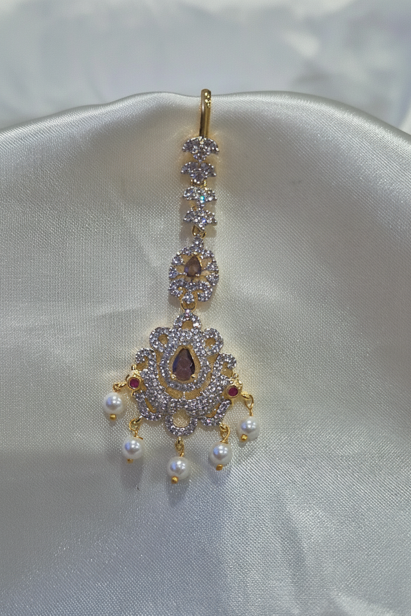 CZ Elongated Purple White Velvet