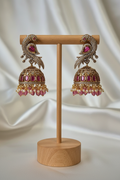CZ Peacock Jhumkas - On Stand