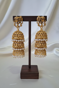 Elephant Triple Tier Jhumka on T-bar stand