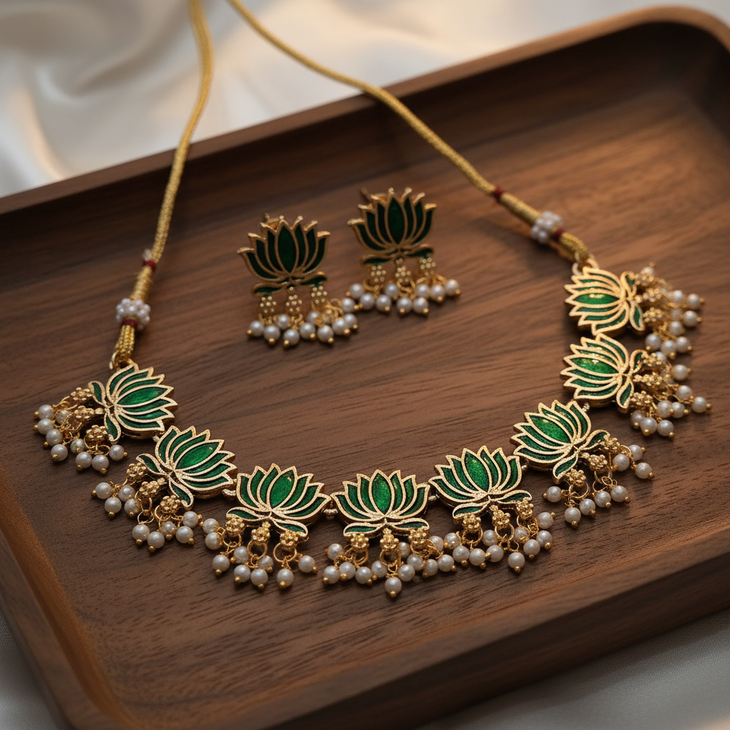 Emerald Lotus Choker