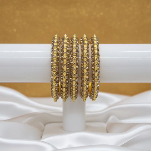 Gold CZ Bangles on Holder