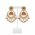 Antique Gold Chandbali Jhumka Earrings on Holder
