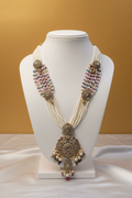 Pearl Multicolour Bead Long Necklace - Display