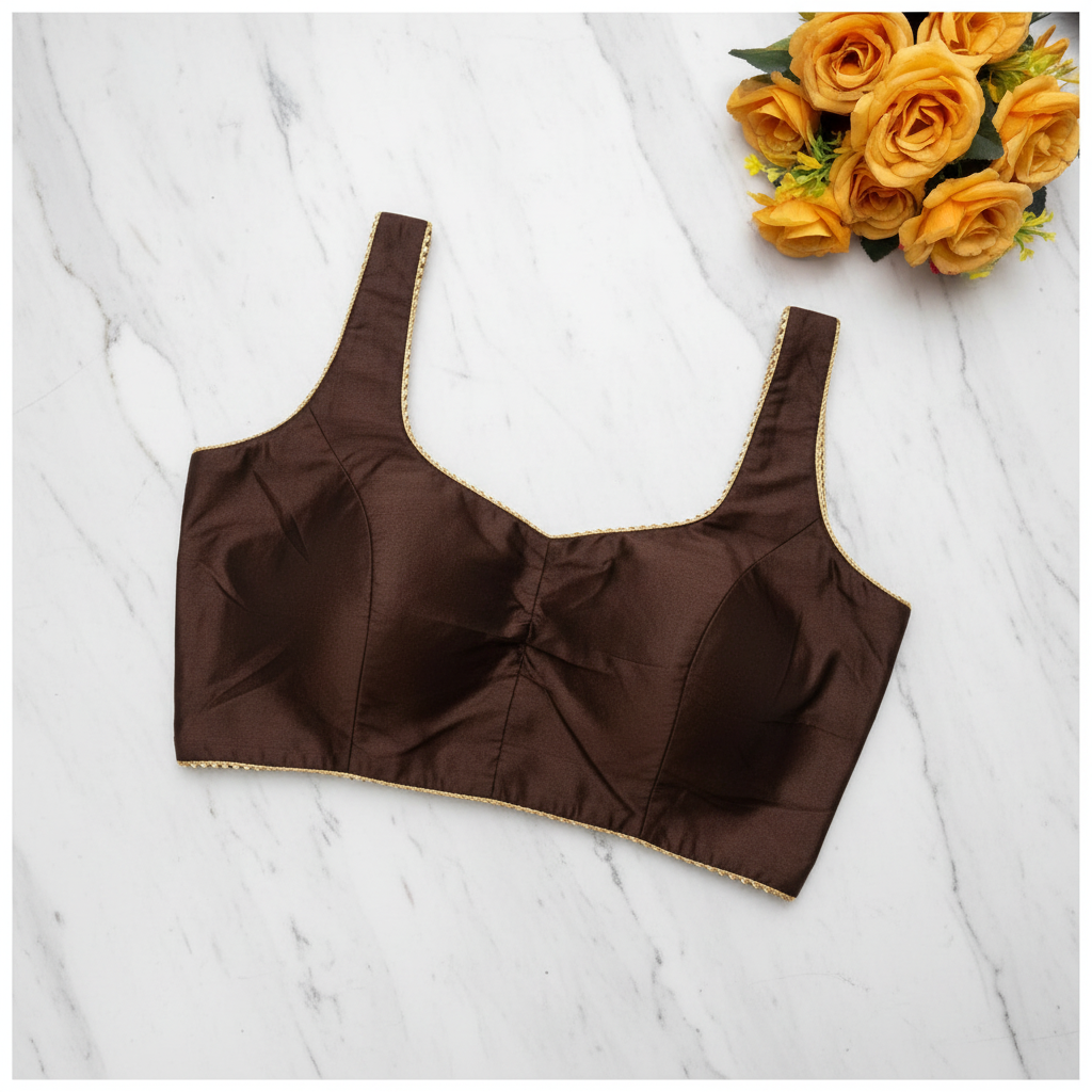Satin Blouse Brown