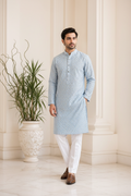 Premium Men's Kurta Light Blue - model shot