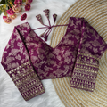 Wine Banarasi Blouse - Display