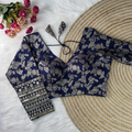 Navy Banarasi Blouse - Display