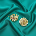 Temple Jewellery Pendant Set on teal satin