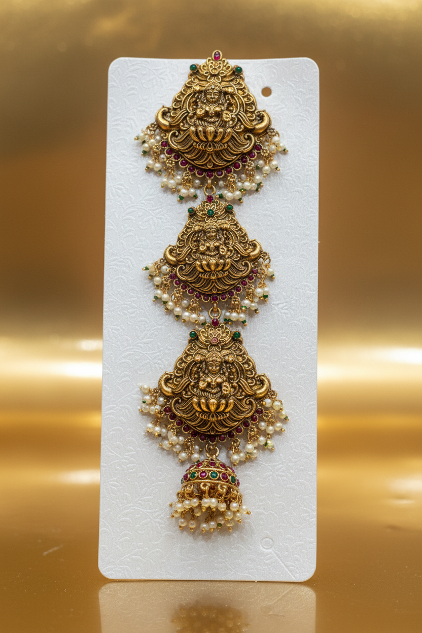 Lakshmi Temple Hair Chain - Display