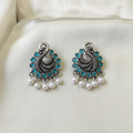 Oxidised Peacock Turquoise - cream flat lay