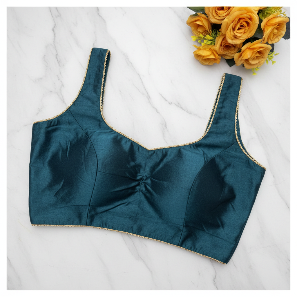 Satin Blouse Green Ram
