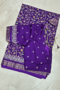 Royal Purple Dola Silk Saree - Premium Background
