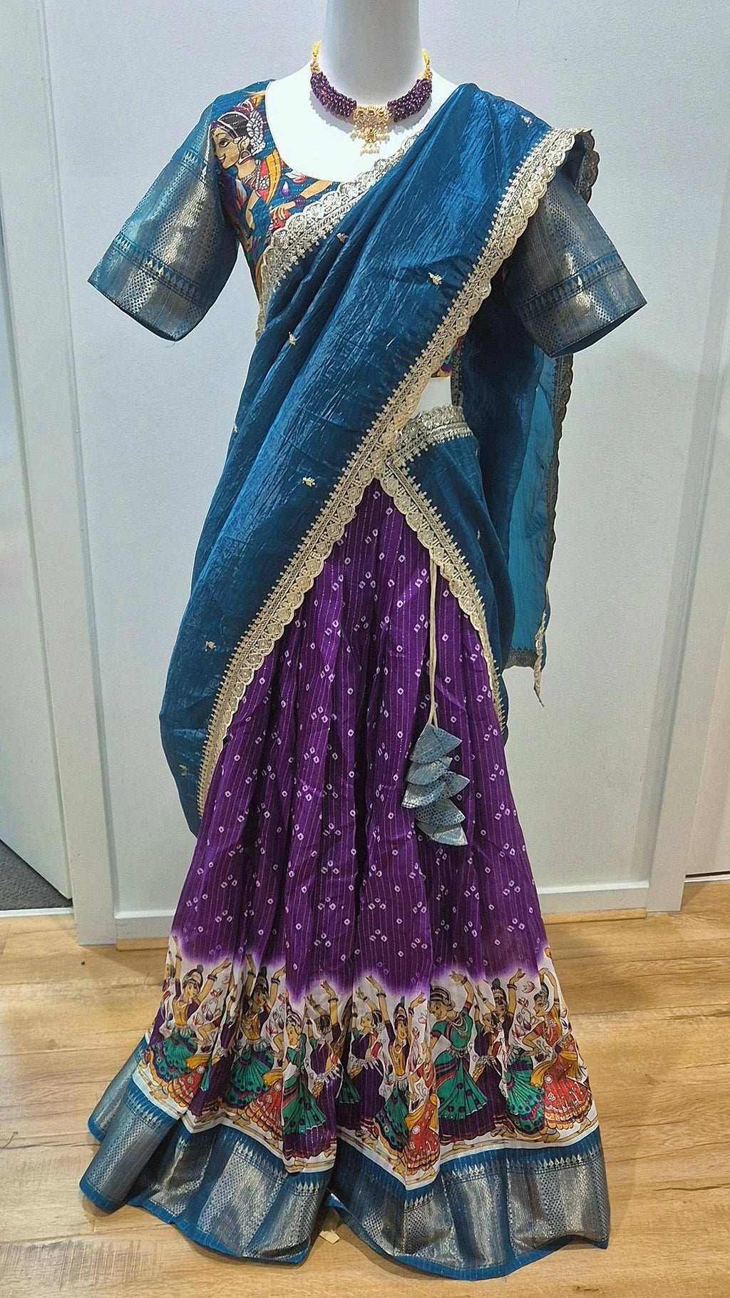 Kalamkari Lehenga with Stitched Blouse