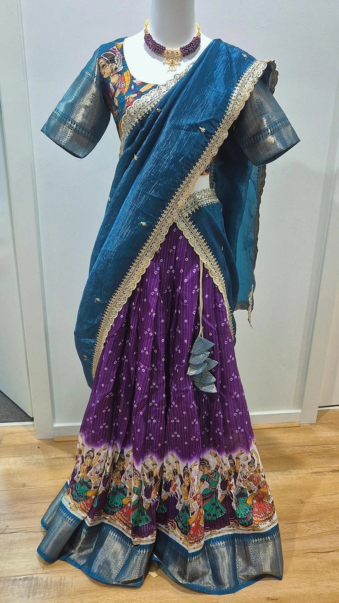 Kalamkari Lehenga with Stitched Blouse