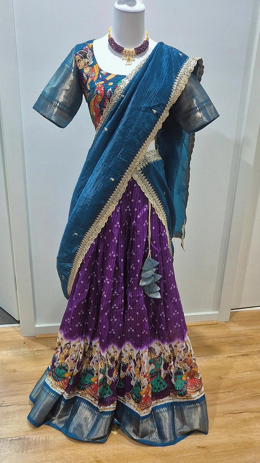 Kalamkari Lehenga with Stitched Blouse