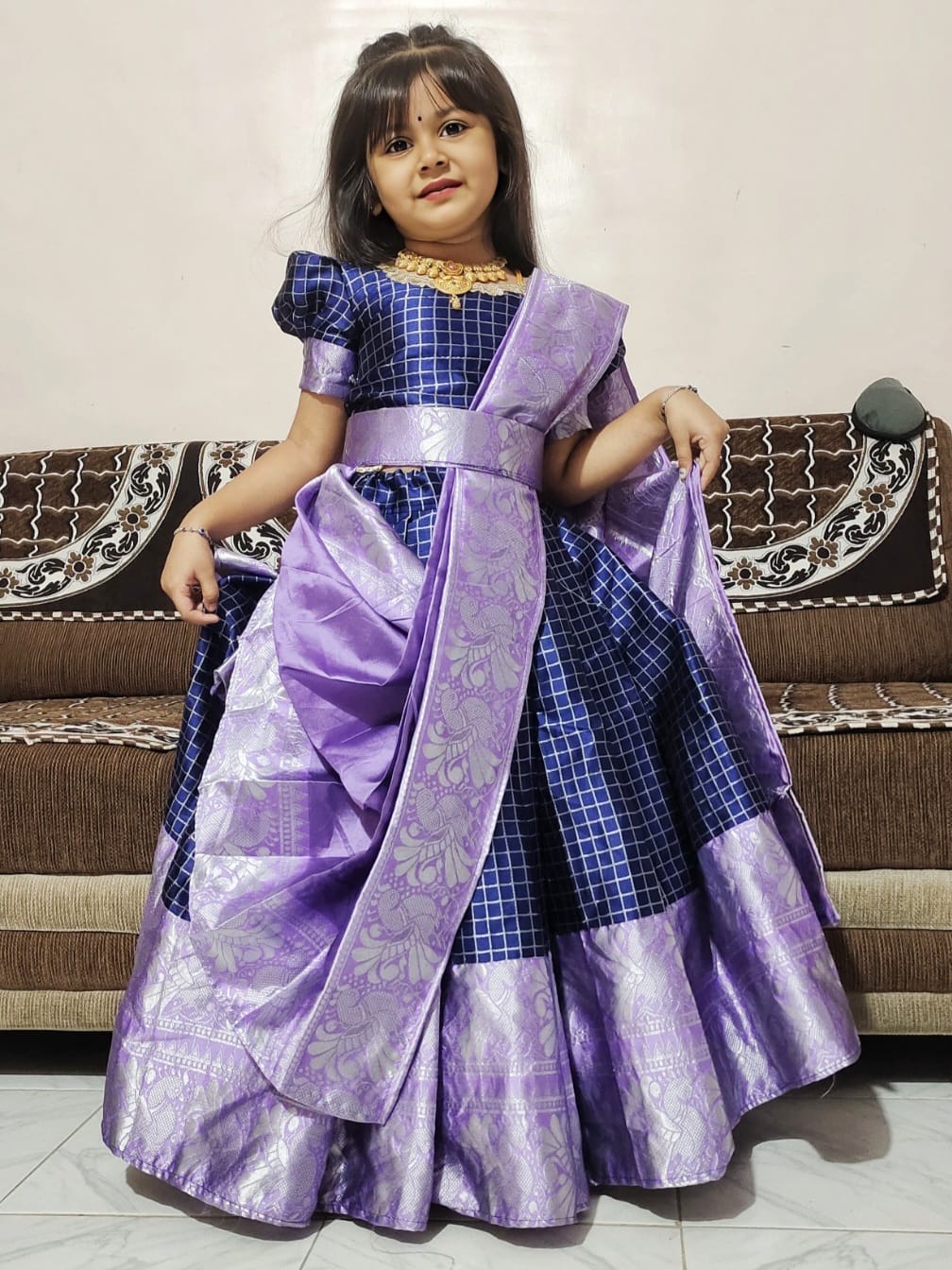 Fancy Mangalagiri Lehenga Set