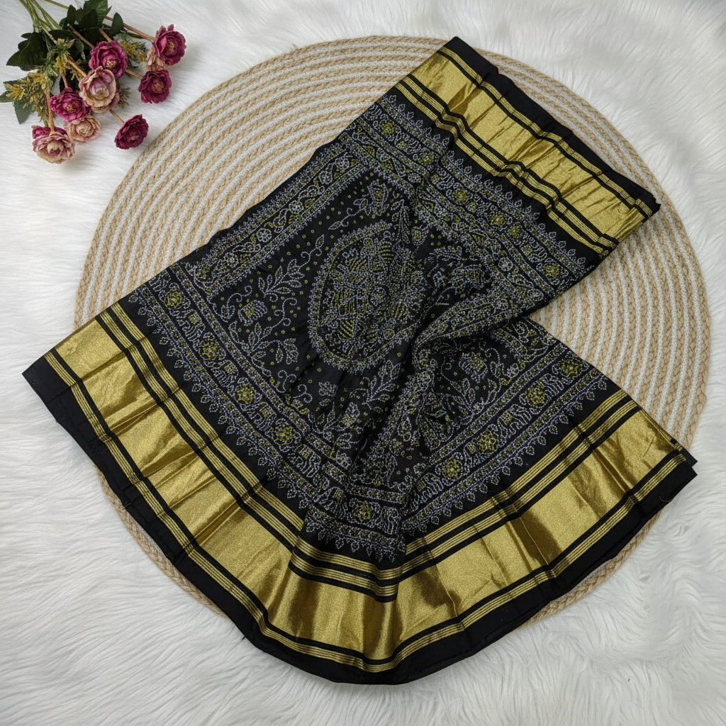 Multicolour Patchwork Saree - Close Up