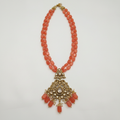 Peach Bead Kundan Necklace