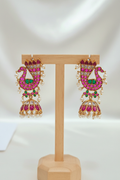Peacock Jhumkas - On Stand
