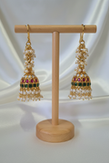 Pearl Cluster Jhumka on T-bar stand