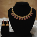 Pink Mauve Mango Leaf Choker Display