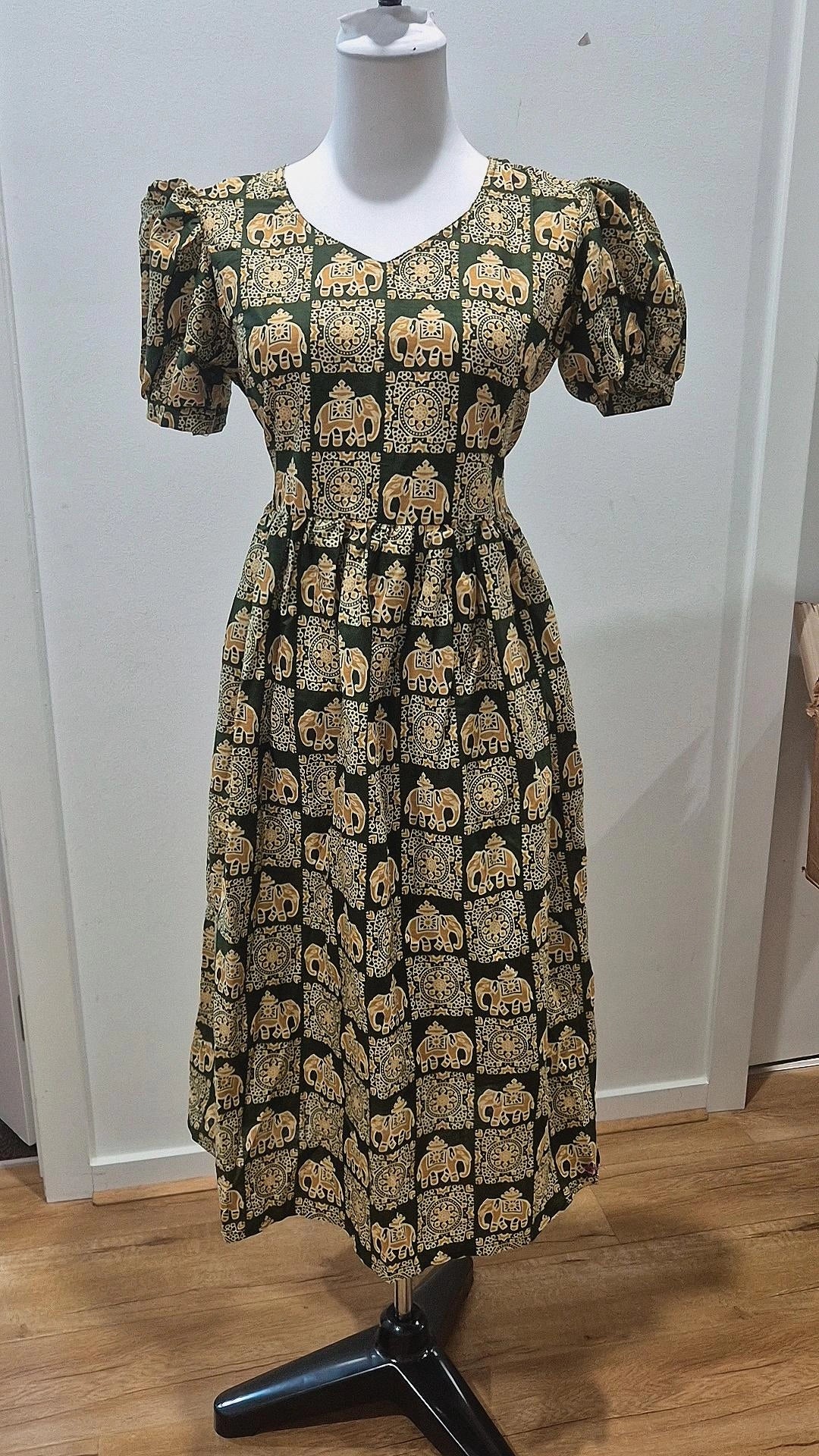 Olive Green Jaipur Cotton Frock