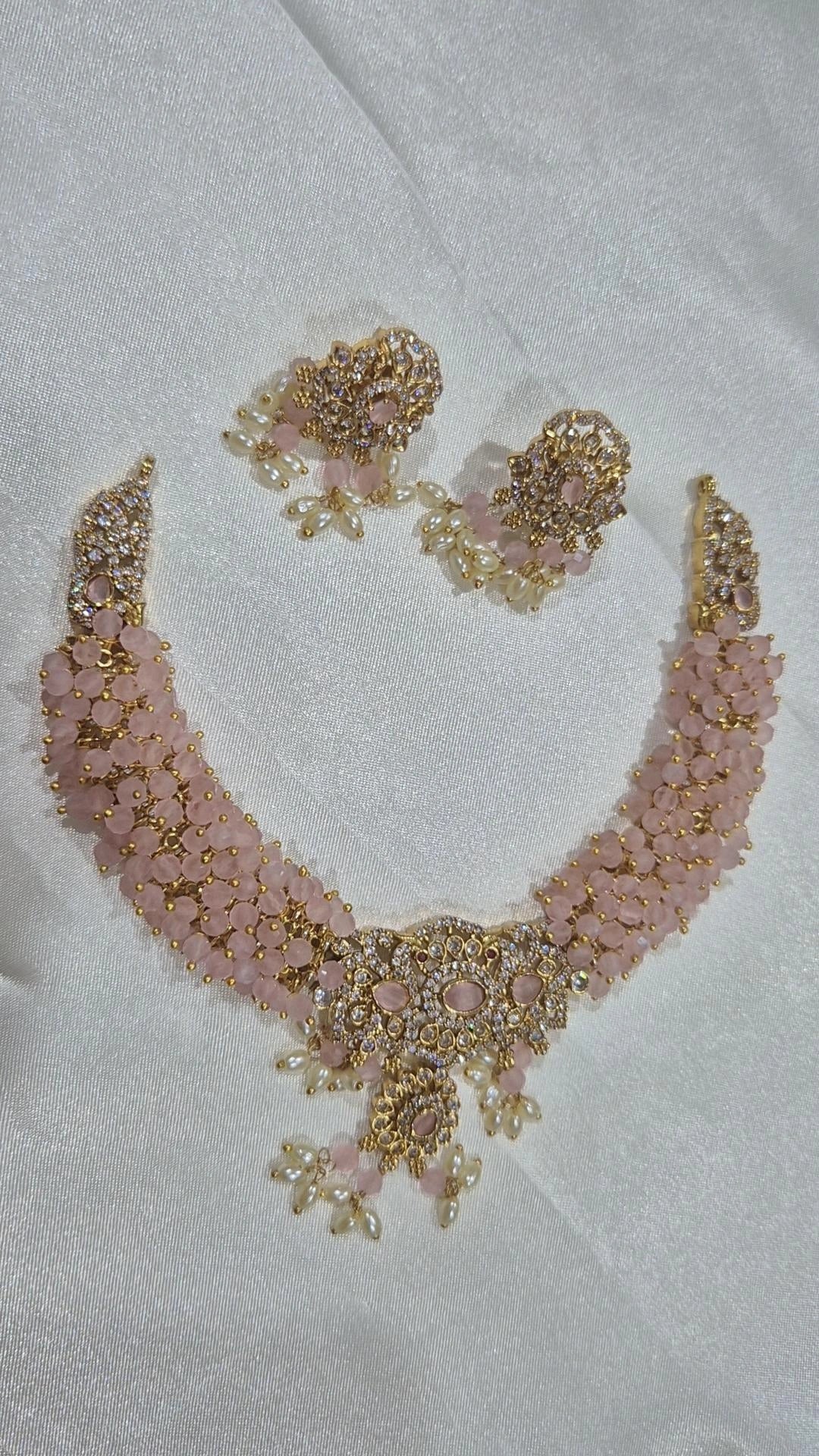 Blush Pink Pearl Choker Set