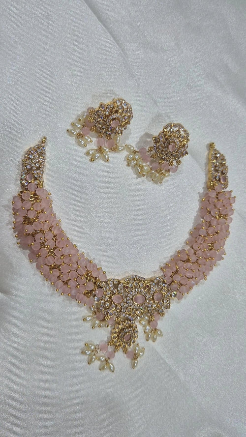 Blush Pink Pearl Choker Set