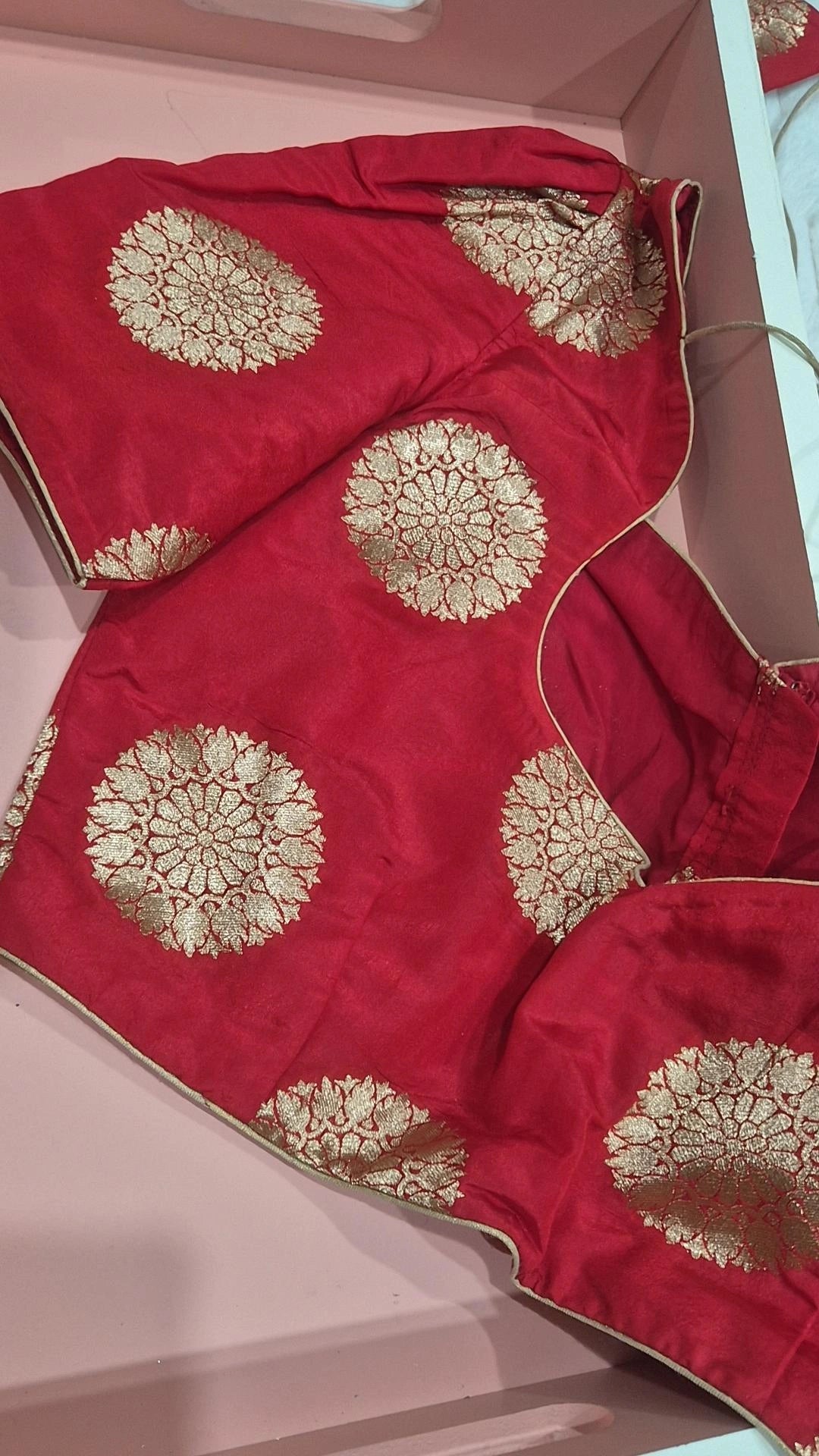 Space Silk Saree – baby pink | Real Mirror Work | Stitched Blouse
