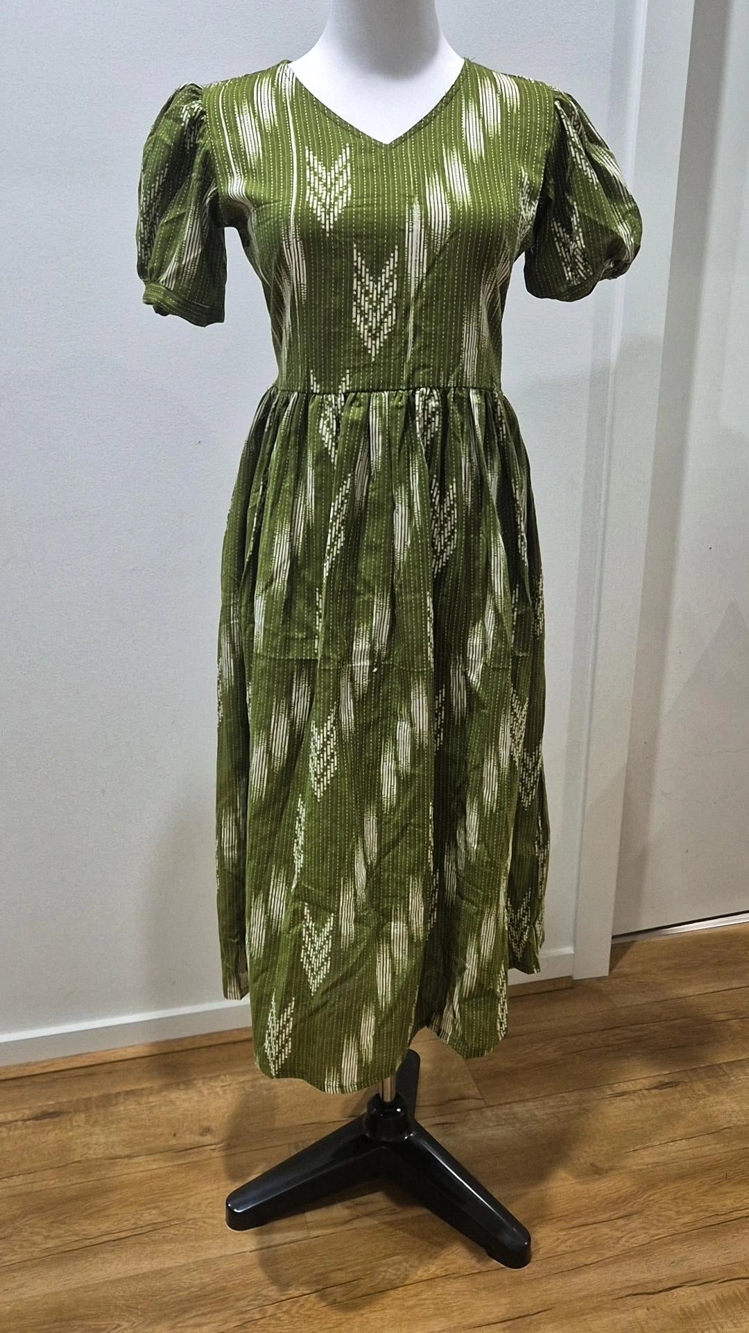 Green Katan Cotton Frock