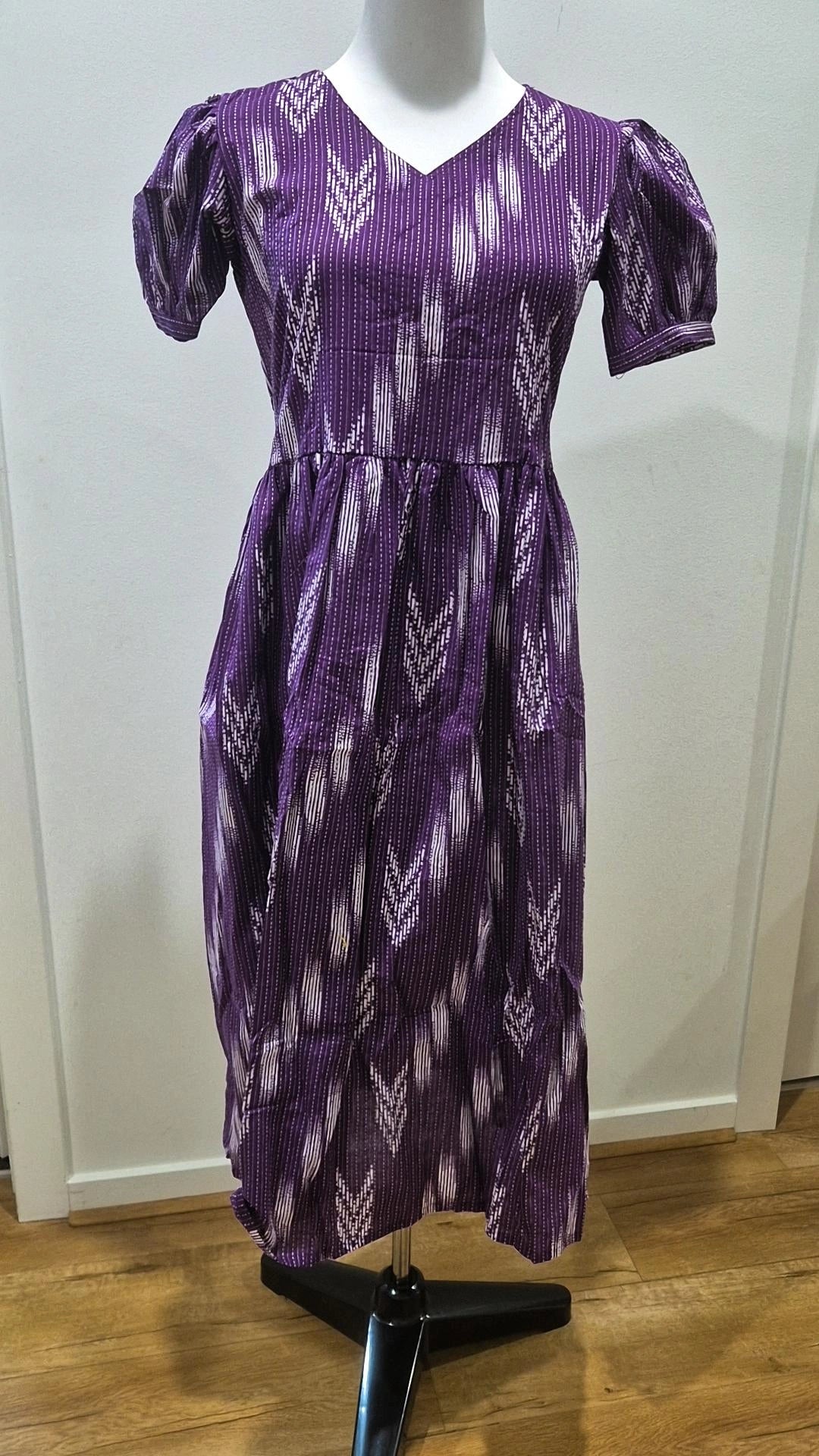 Purple Katan Cotton Frock
