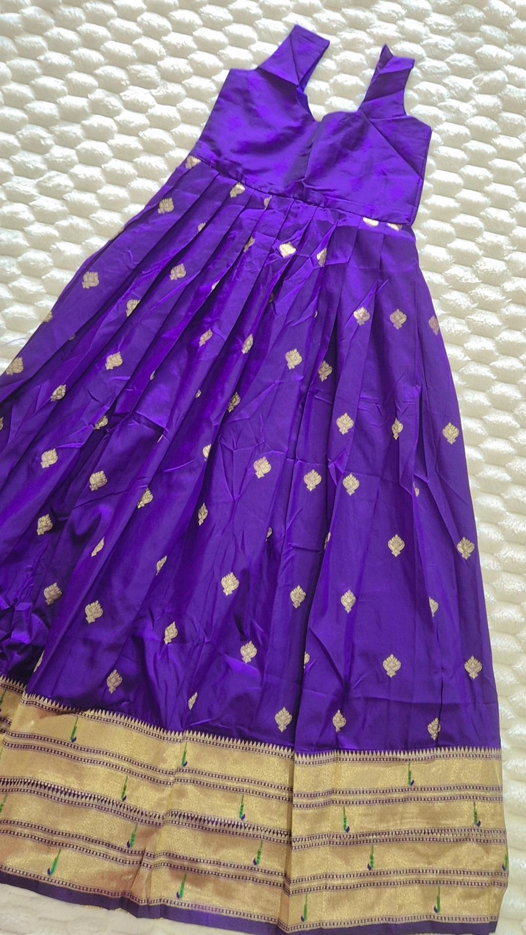 Kids Pattu Pavada – Purple & Pink (10–12 Years)