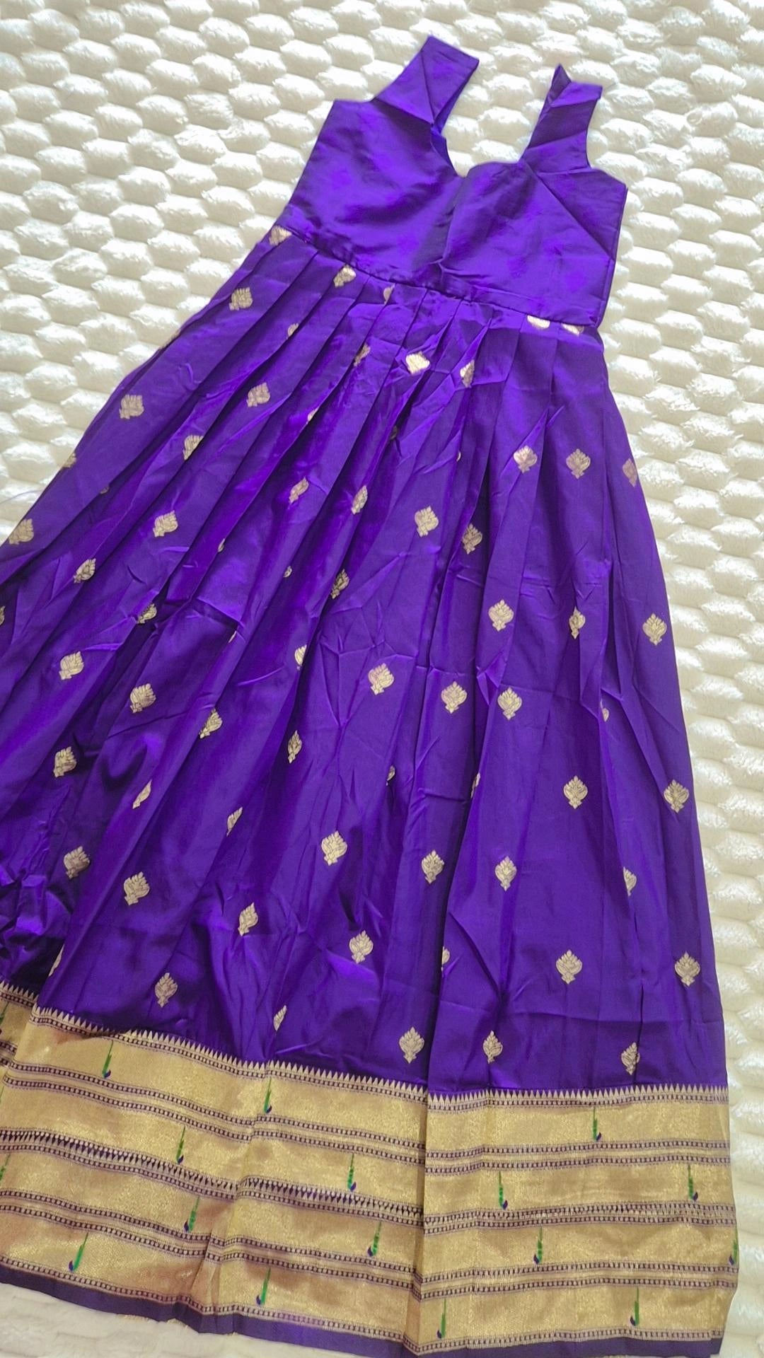 Kids Pattu Pavada – Purple & Pink (10–12 Years)
