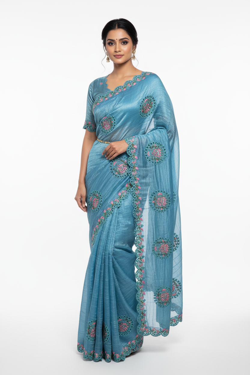 Saree Tissue - White Wall