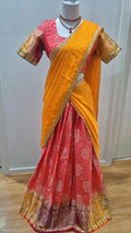 Semi Banarasi Pattu Lehenga with Stitched Blouse