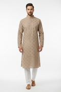 Taupe Beige Grey Chikankari Kurta
